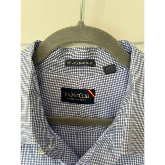 Elegant Blue Dress Shirt by F.A. MacCauler 3XL blue and white - Picture 9 of 14